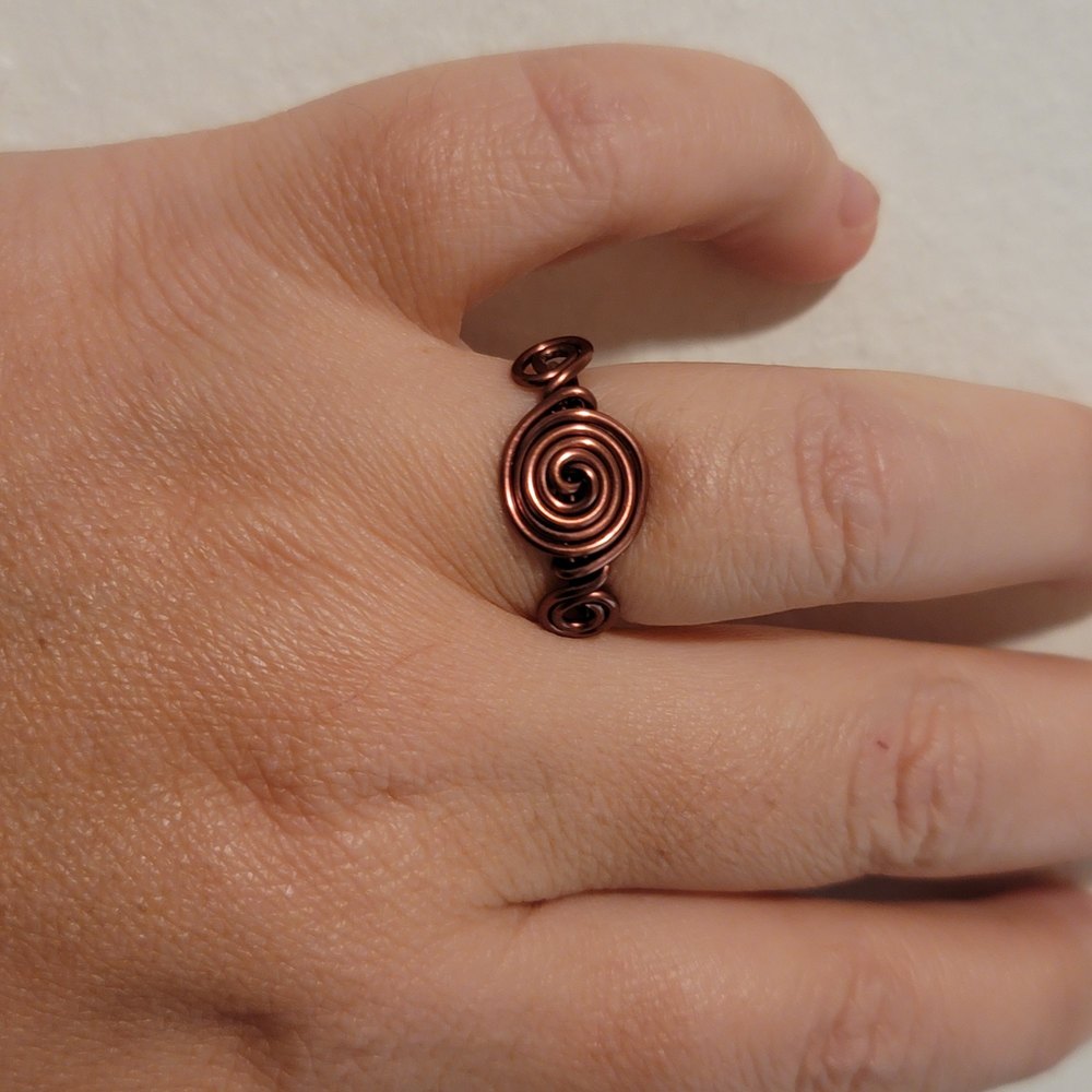 Handmade Copper Swirl Ring